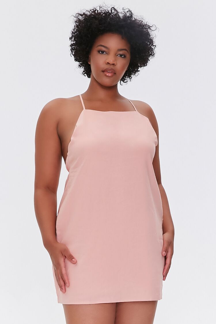 Plus Size Tie-Back Mini Dress