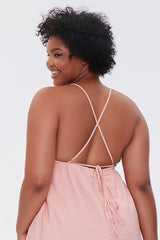 Plus Size Tie-Back Mini Dress