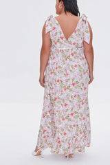 Plus Size Floral Print Midi Dress