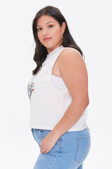 Plus Size Racing Graphic Muscle Tee