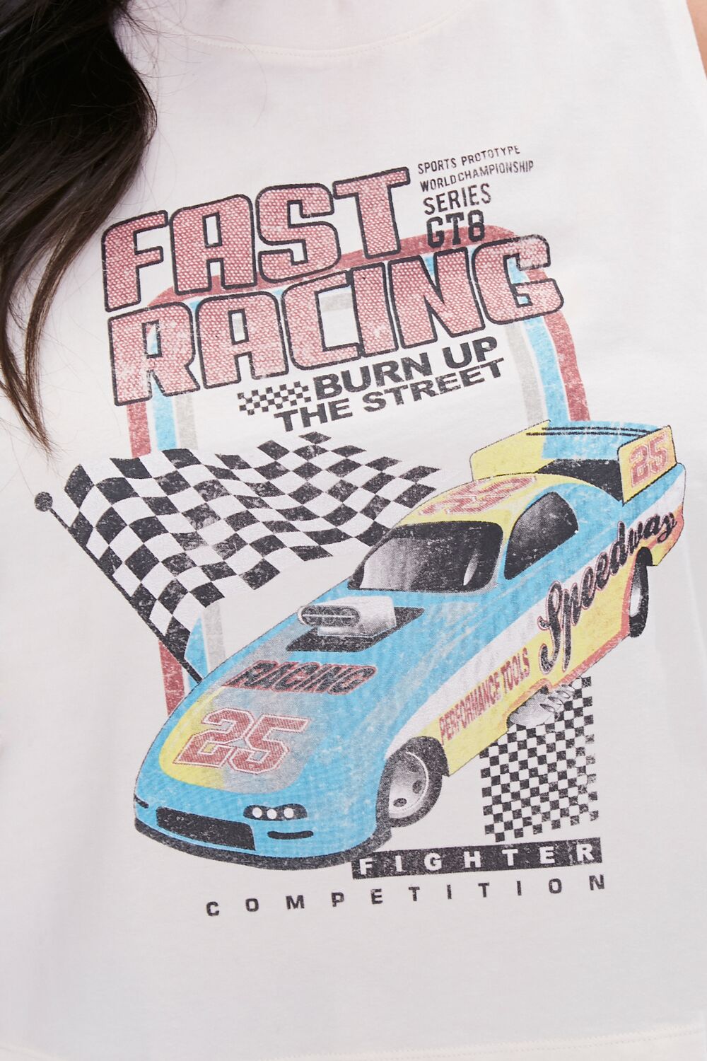Plus Size Racing Graphic Muscle Tee