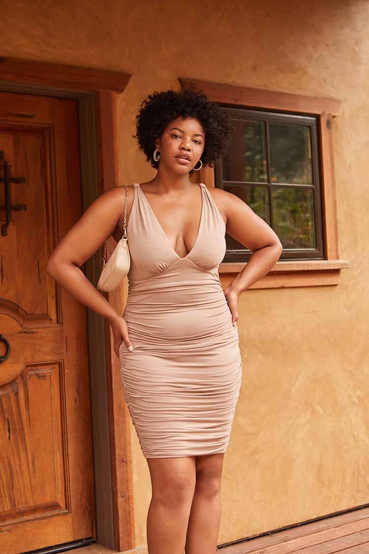 Plus Size Ruched Bodycon Dress