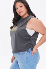 Plus Size Sun & Moon Graphic Muscle Tee