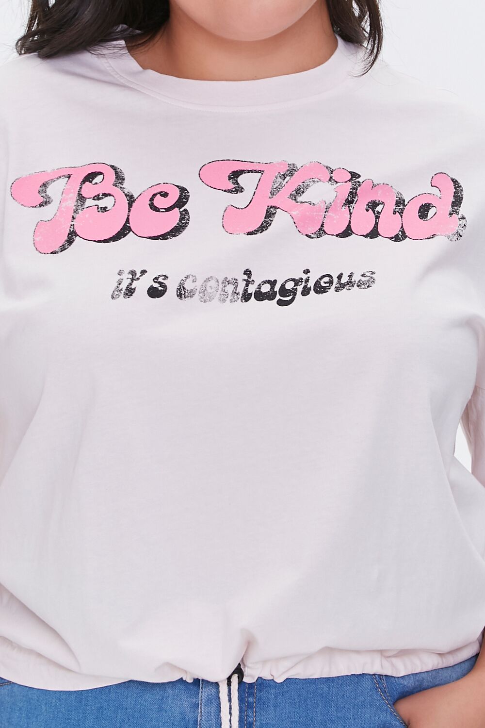 Plus Size Be Kind Cropped Graphic Tee