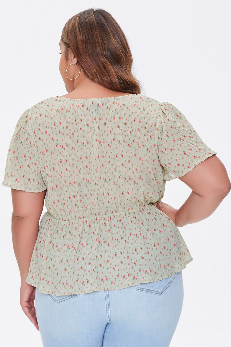 Plus Size Floral Print Top