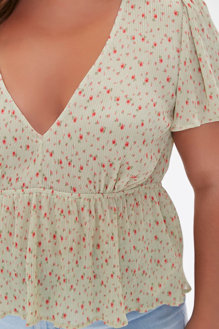 Plus Size Floral Print Top