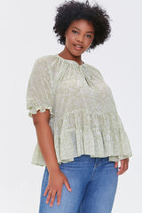 Plus Size Floral Print Top