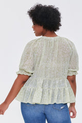 Plus Size Floral Print Top