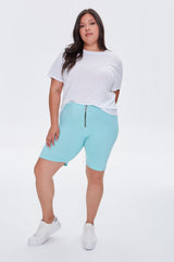 Plus Size Pull-Ring Biker Shorts