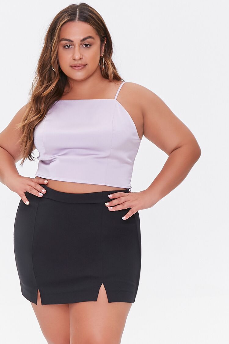 Plus Size M-Slit Skort