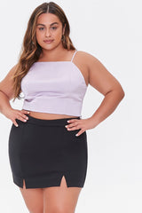 Plus Size M-Slit Skort