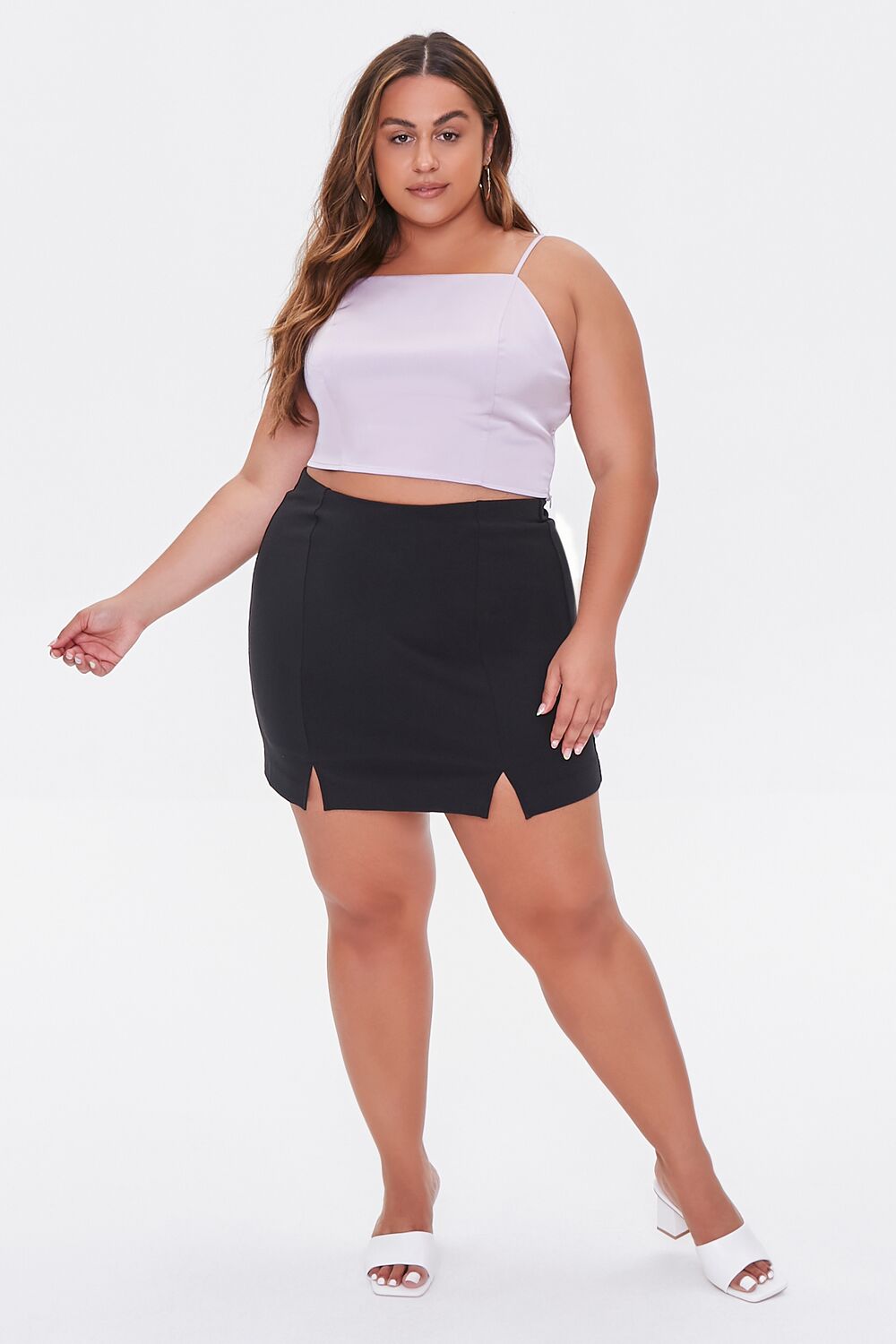 Plus Size M-Slit Skort