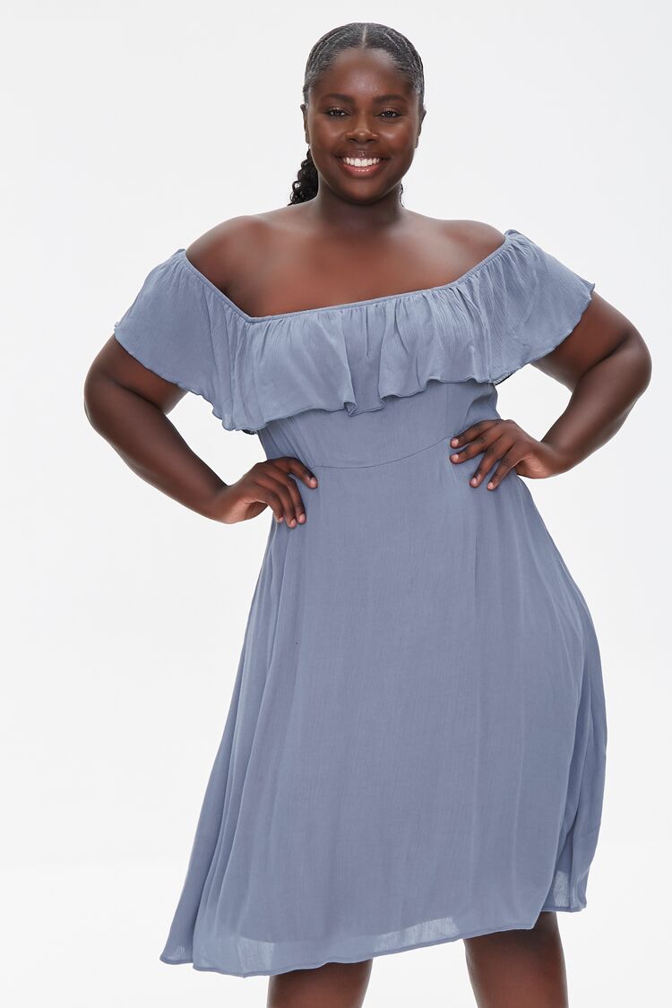 Plus Size Off-the-Shoulder Dress