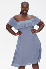 Plus Size Off-the-Shoulder Dress