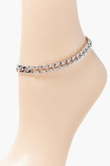 Rhinestone-Trim Chain Anklet