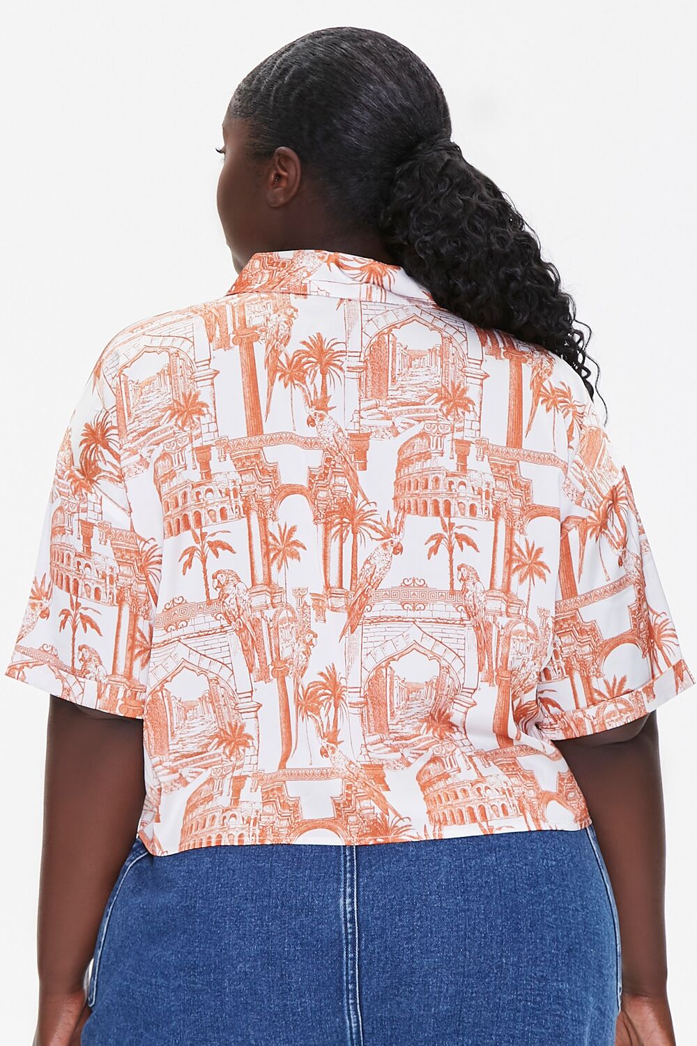 Plus Size Tropical Print Shirt