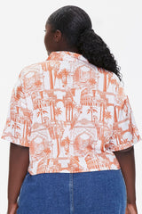 Plus Size Tropical Print Shirt