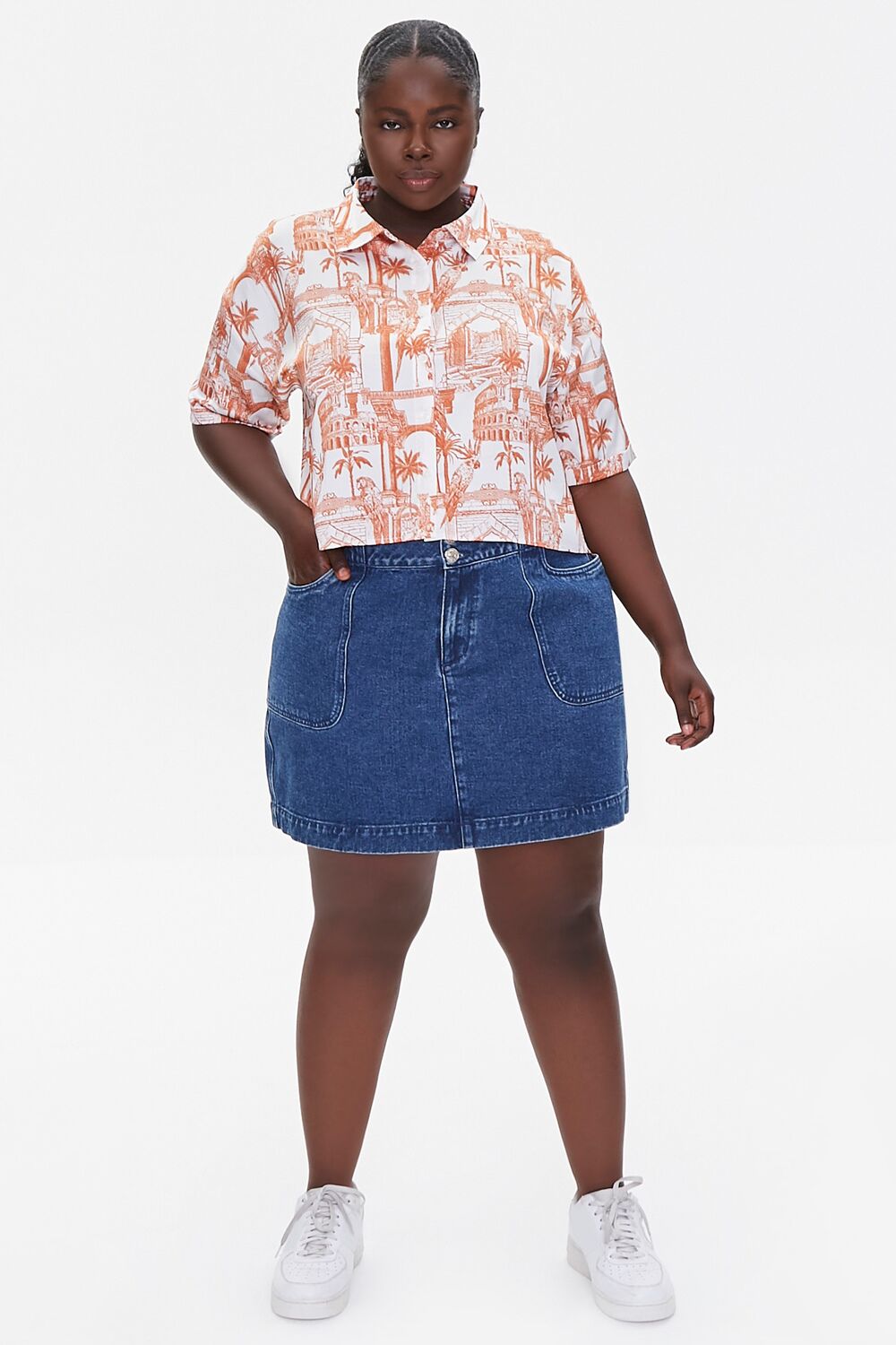 Plus Size Tropical Print Shirt