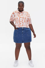 Plus Size Tropical Print Shirt