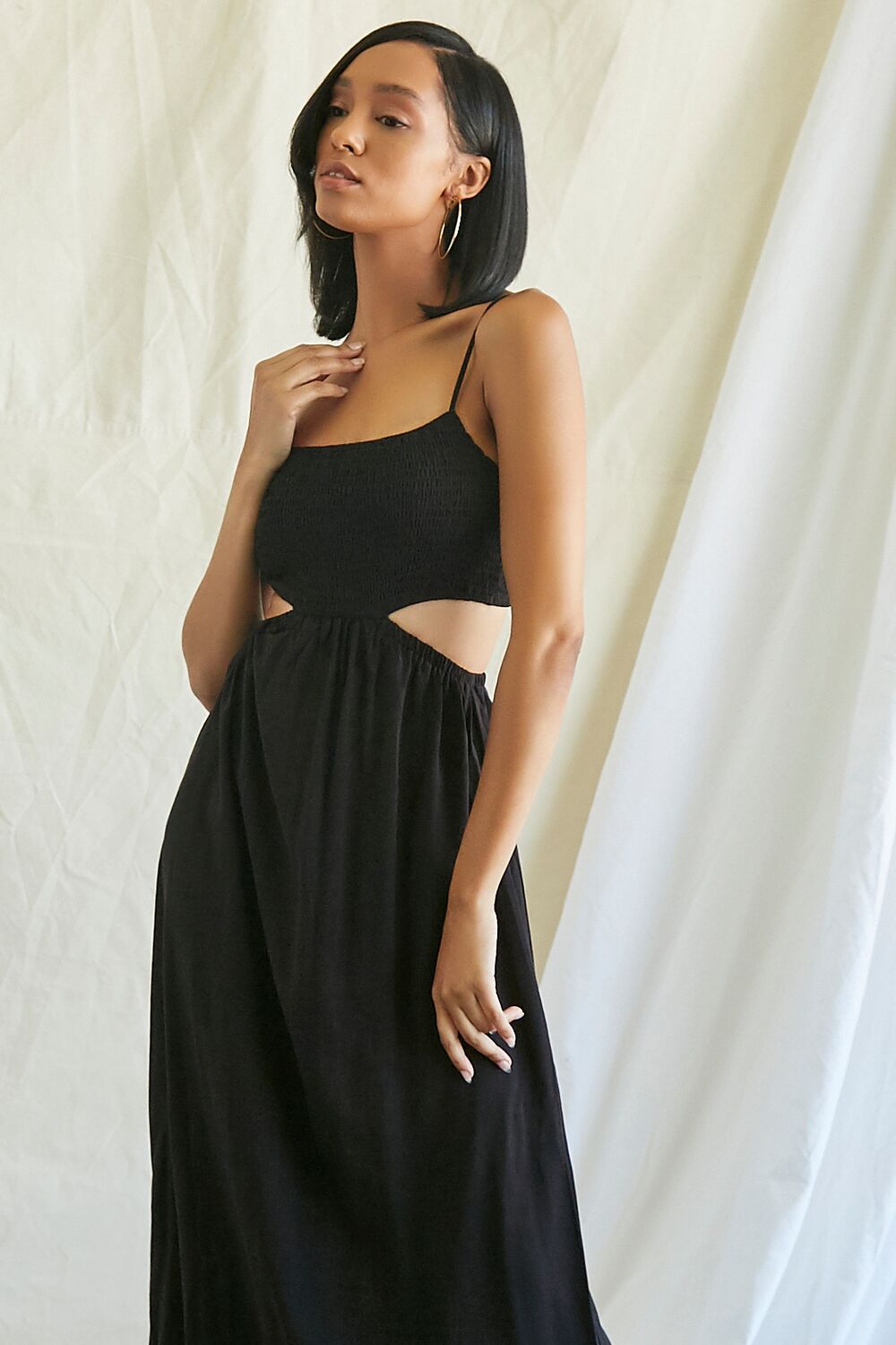 Smocked Cutout Maxi Dress