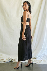 Smocked Cutout Maxi Dress