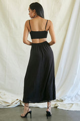 Smocked Cutout Maxi Dress