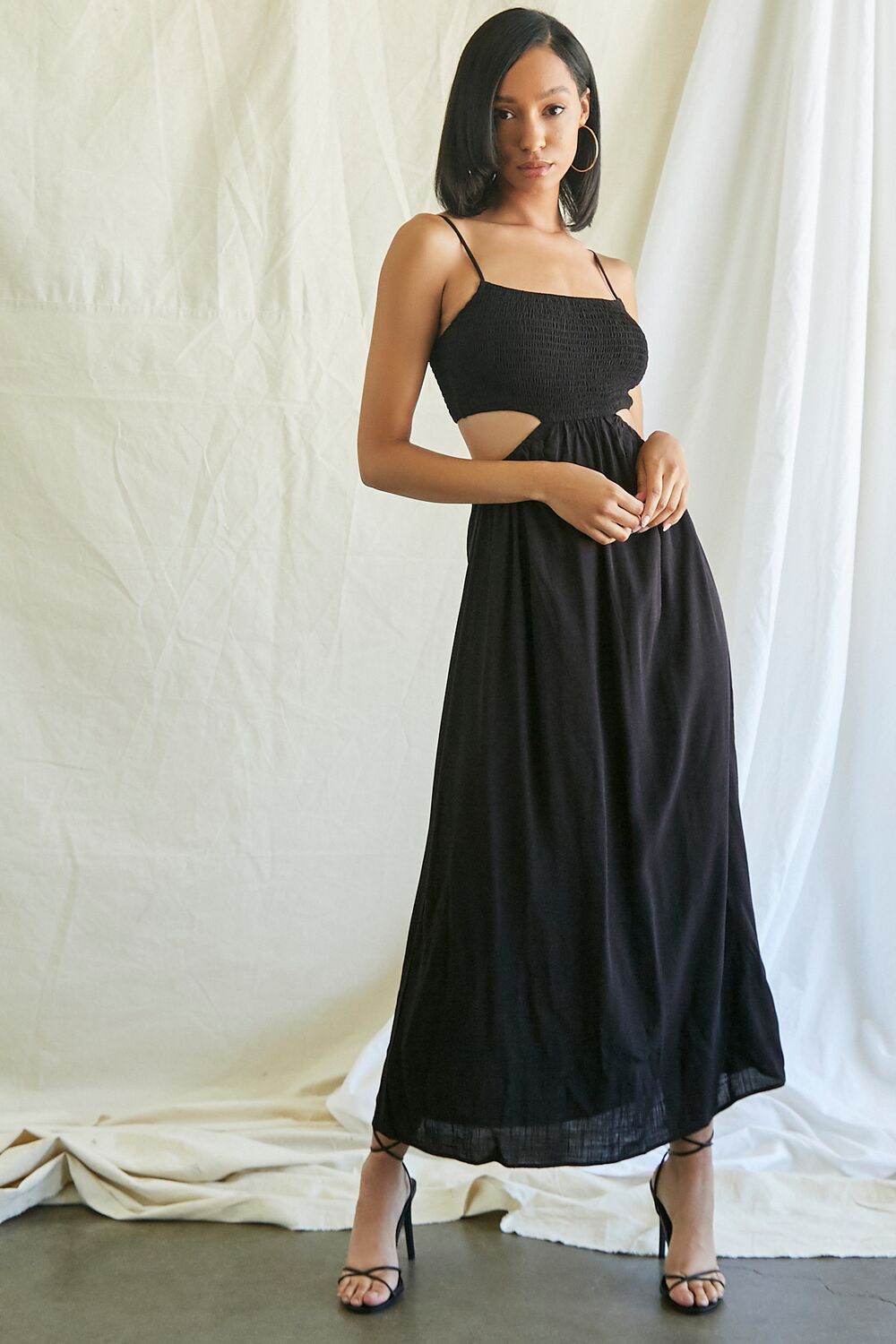Smocked Cutout Maxi Dress