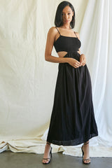 Smocked Cutout Maxi Dress