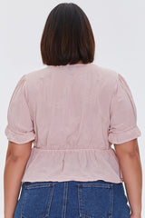 Plus Size Floral Eyelet Crop Top
