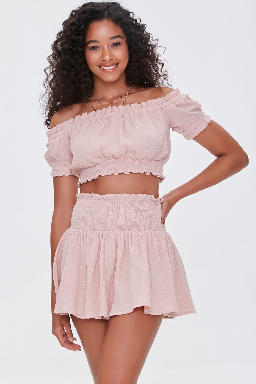 Smocked Mini Skirt