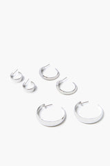 Wide-Band Hoop Earring Set