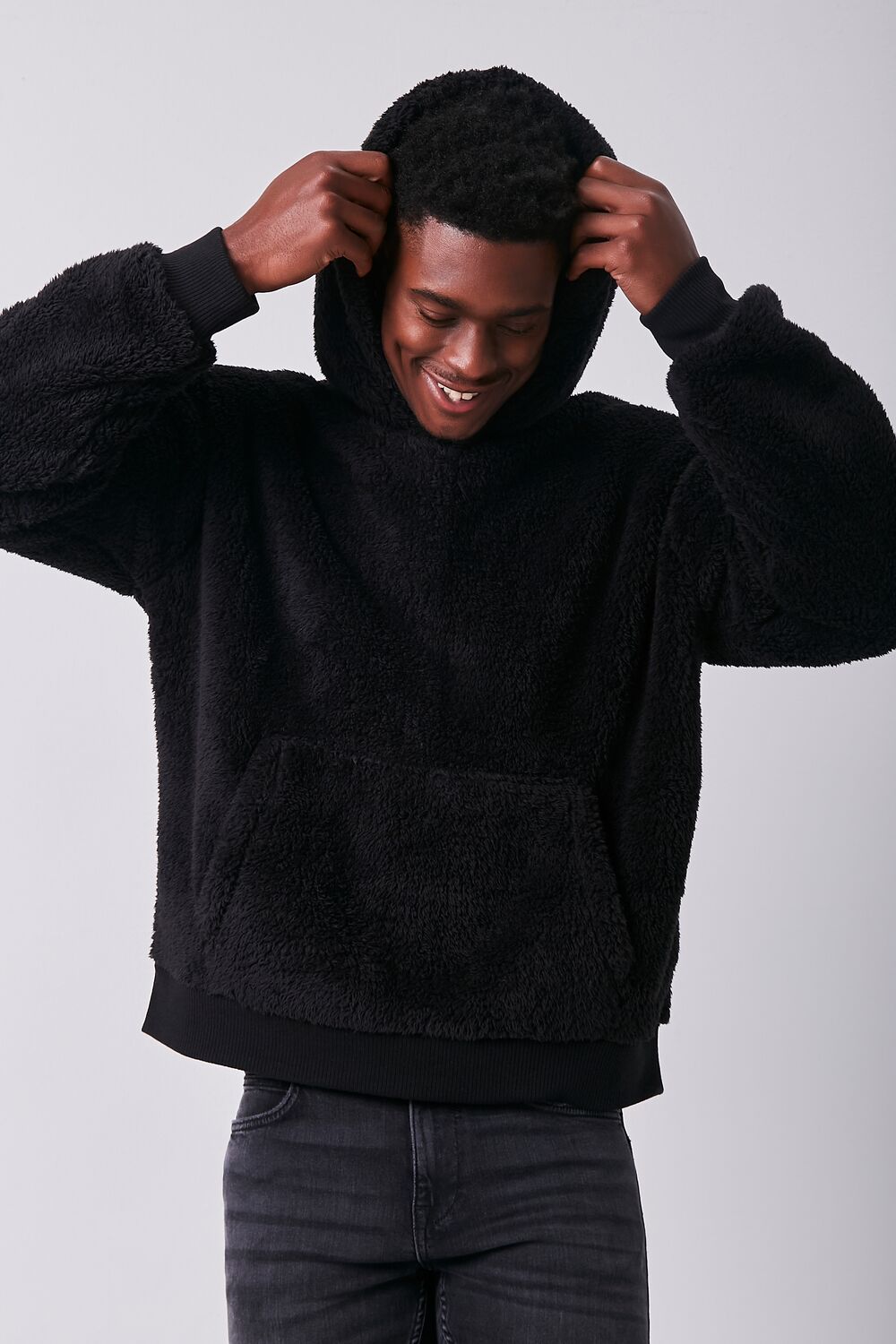 Faux Shearling Teddy Hoodie