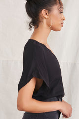 Crepe Surplice Bodysuit