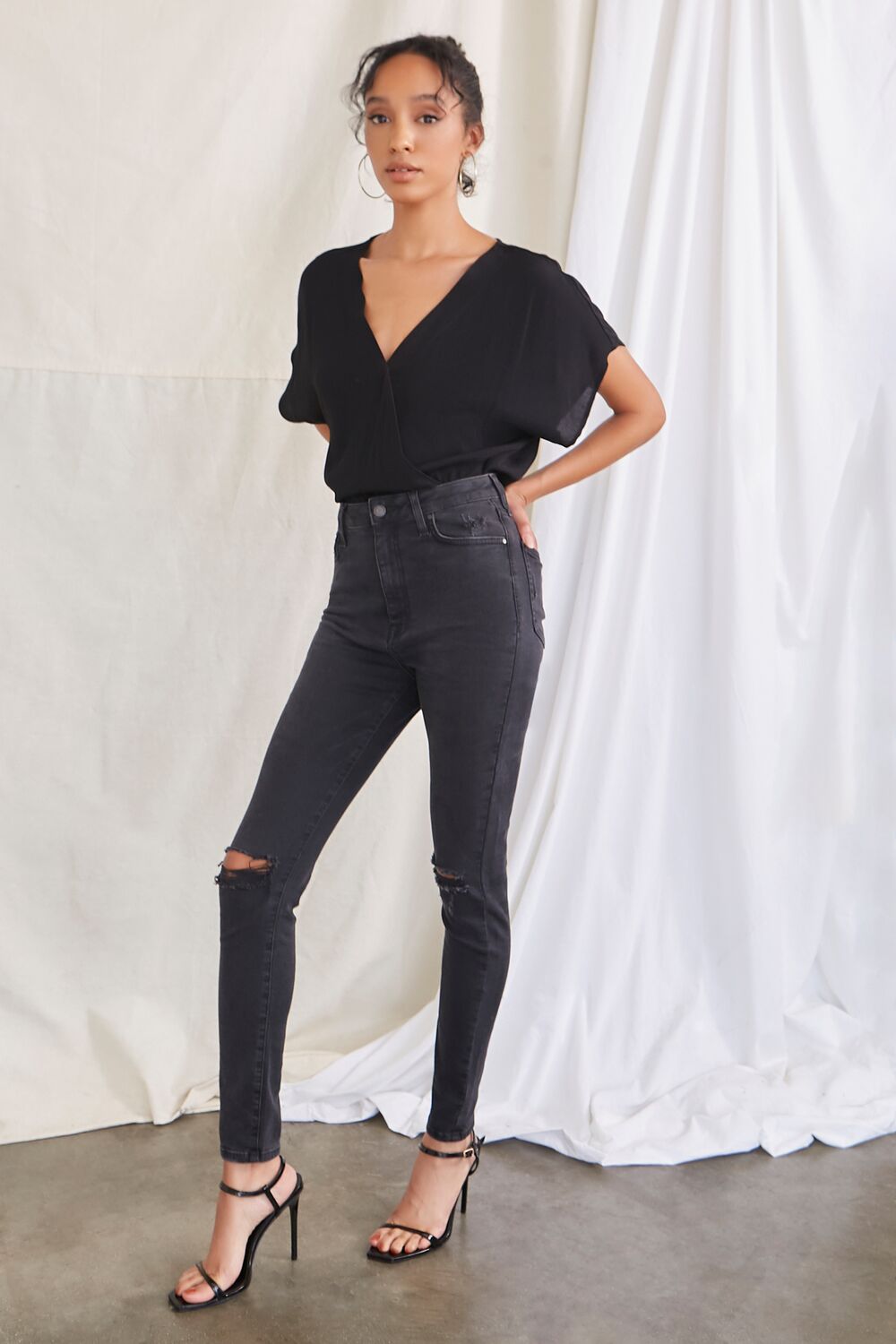 Crepe Surplice Bodysuit