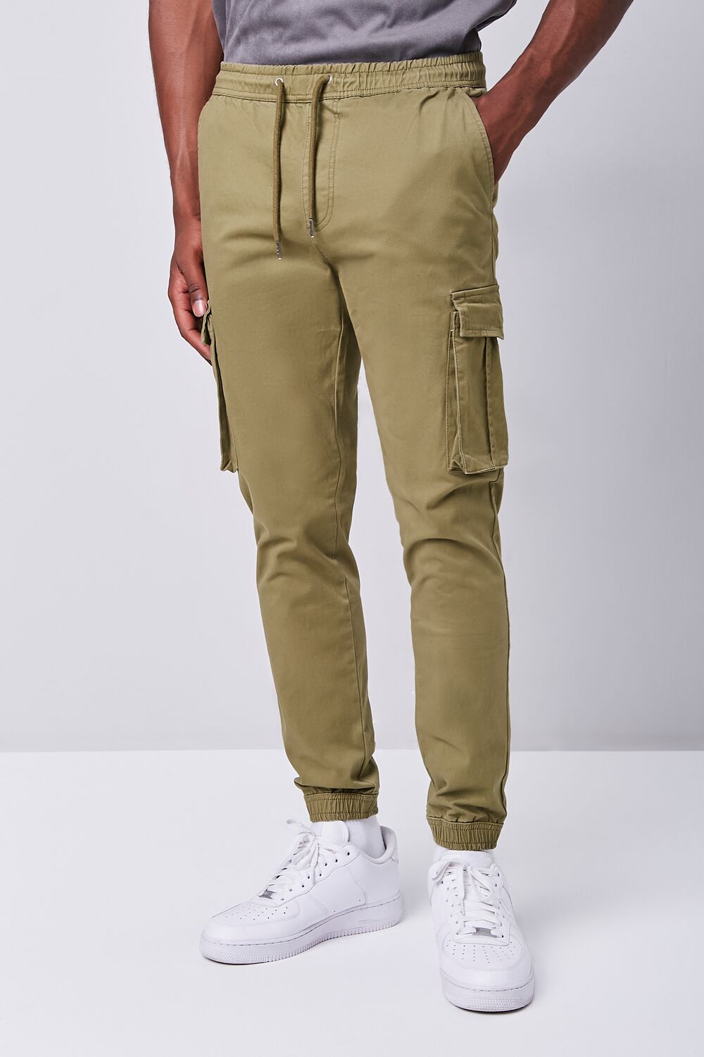 Twill Drawstring Cargo Pants