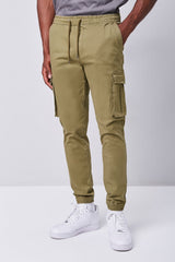 Twill Drawstring Cargo Pants