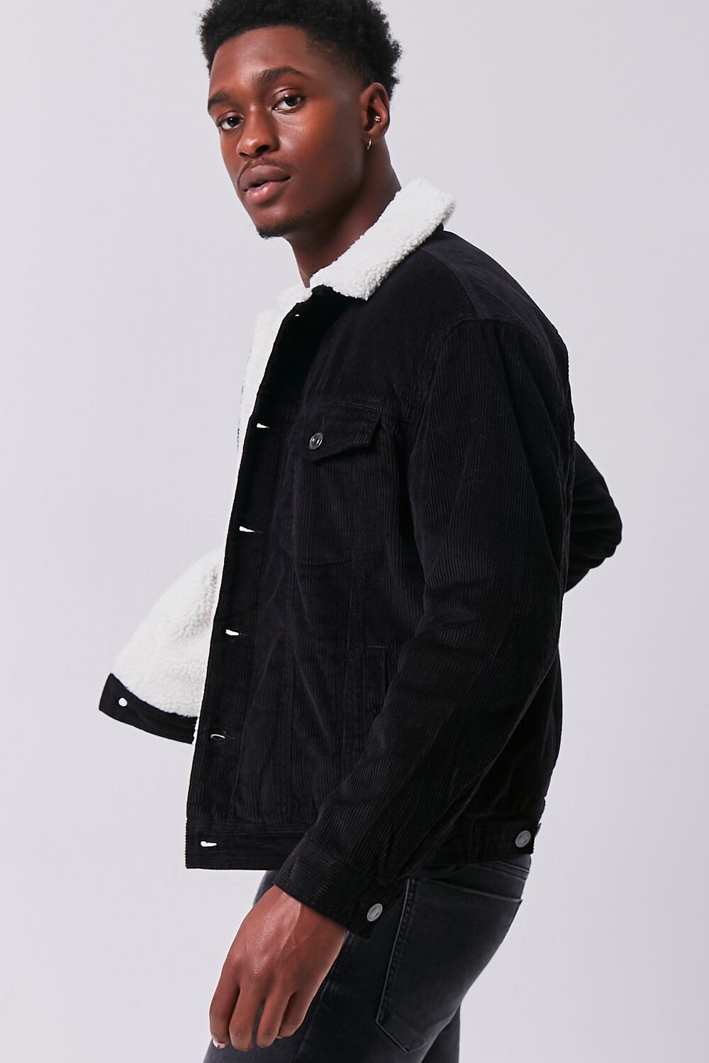 Corduroy Faux Shearling Jacket