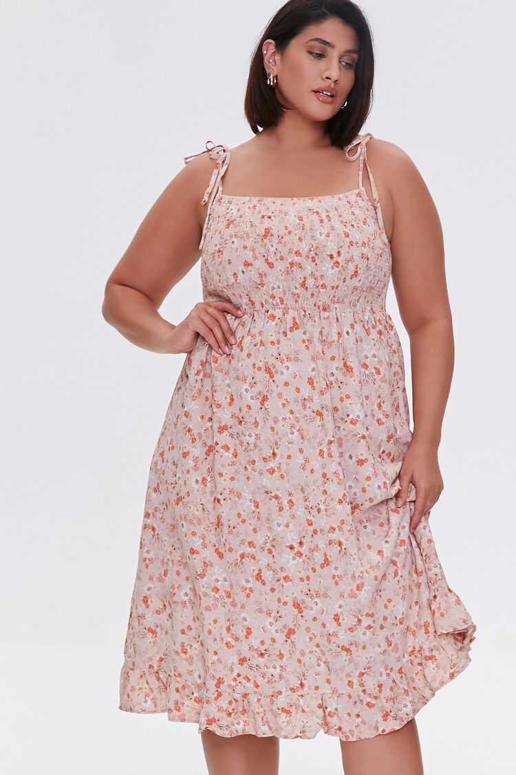 Plus Size Floral Print Dress