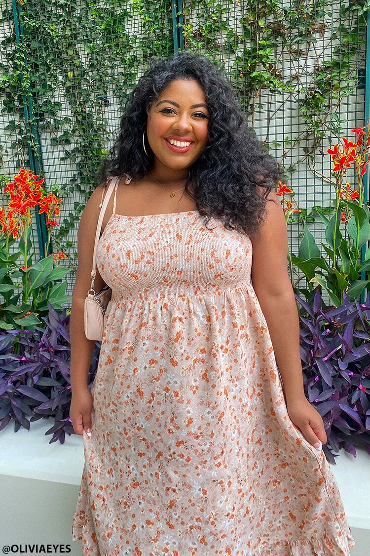 Plus Size Floral Print Dress