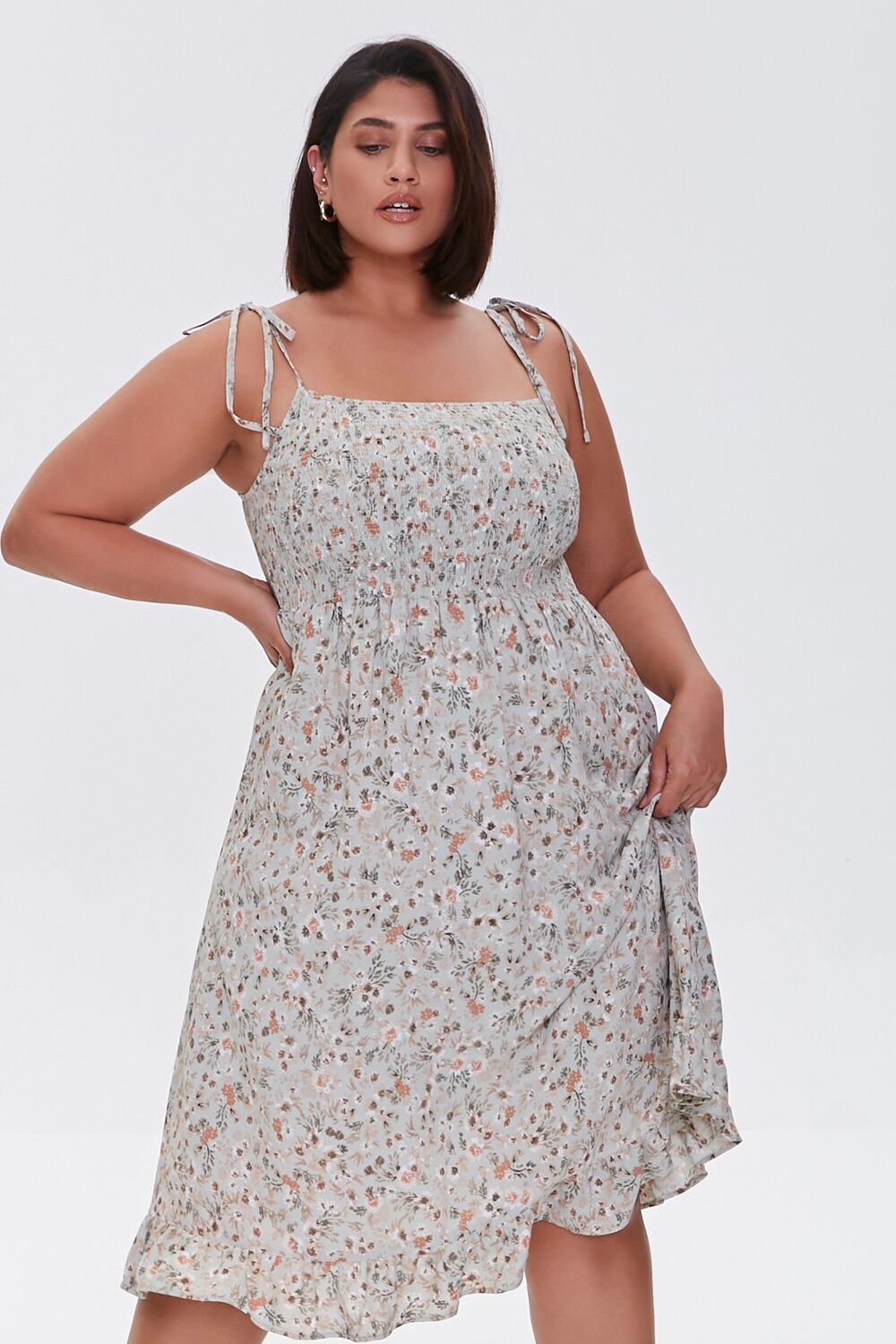 Plus Size Floral Print Dress