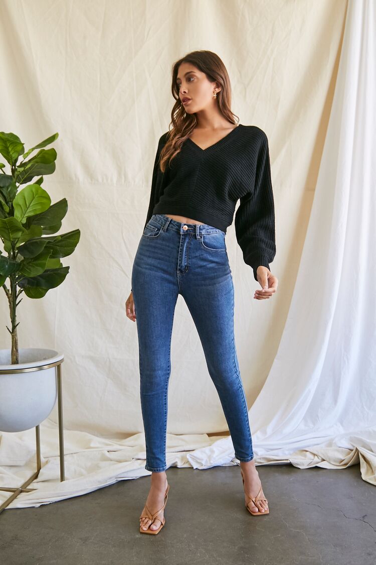 Ribbed Knit Tie-Back Sweater
