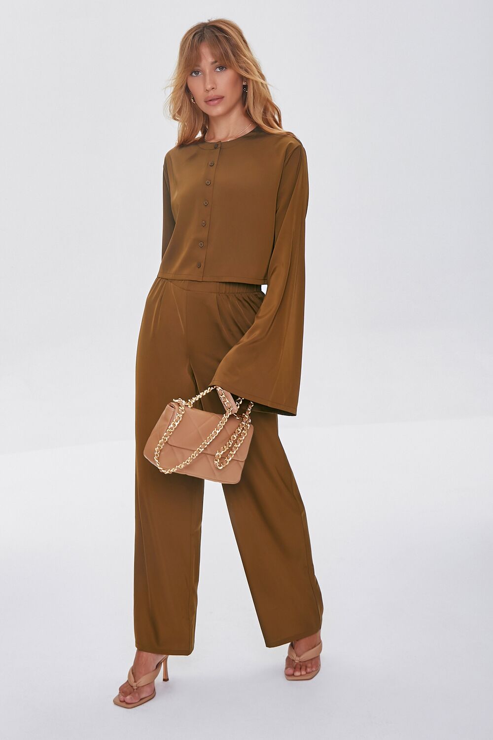 Satin Wide-Leg Pants