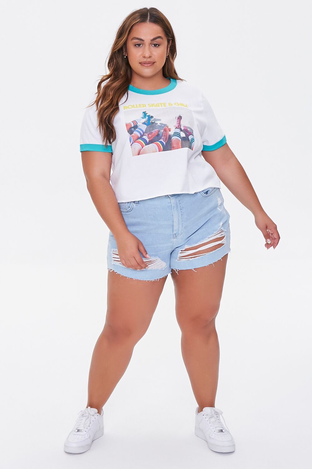 Plus Size Moxi Skates Ringer Tee