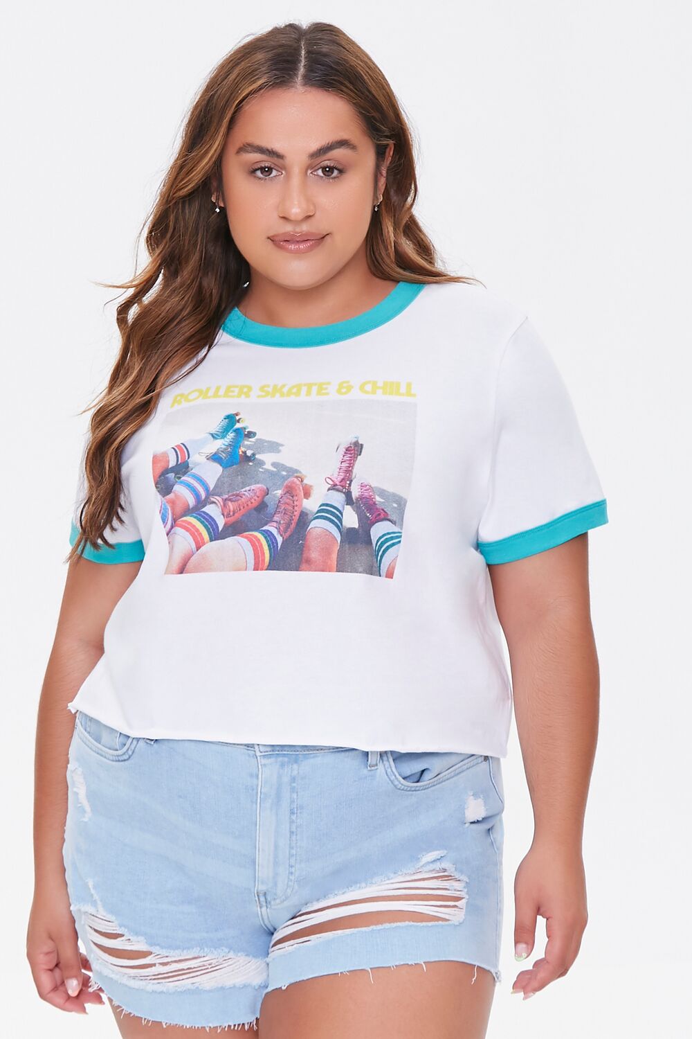 Plus Size Moxi Skates Ringer Tee