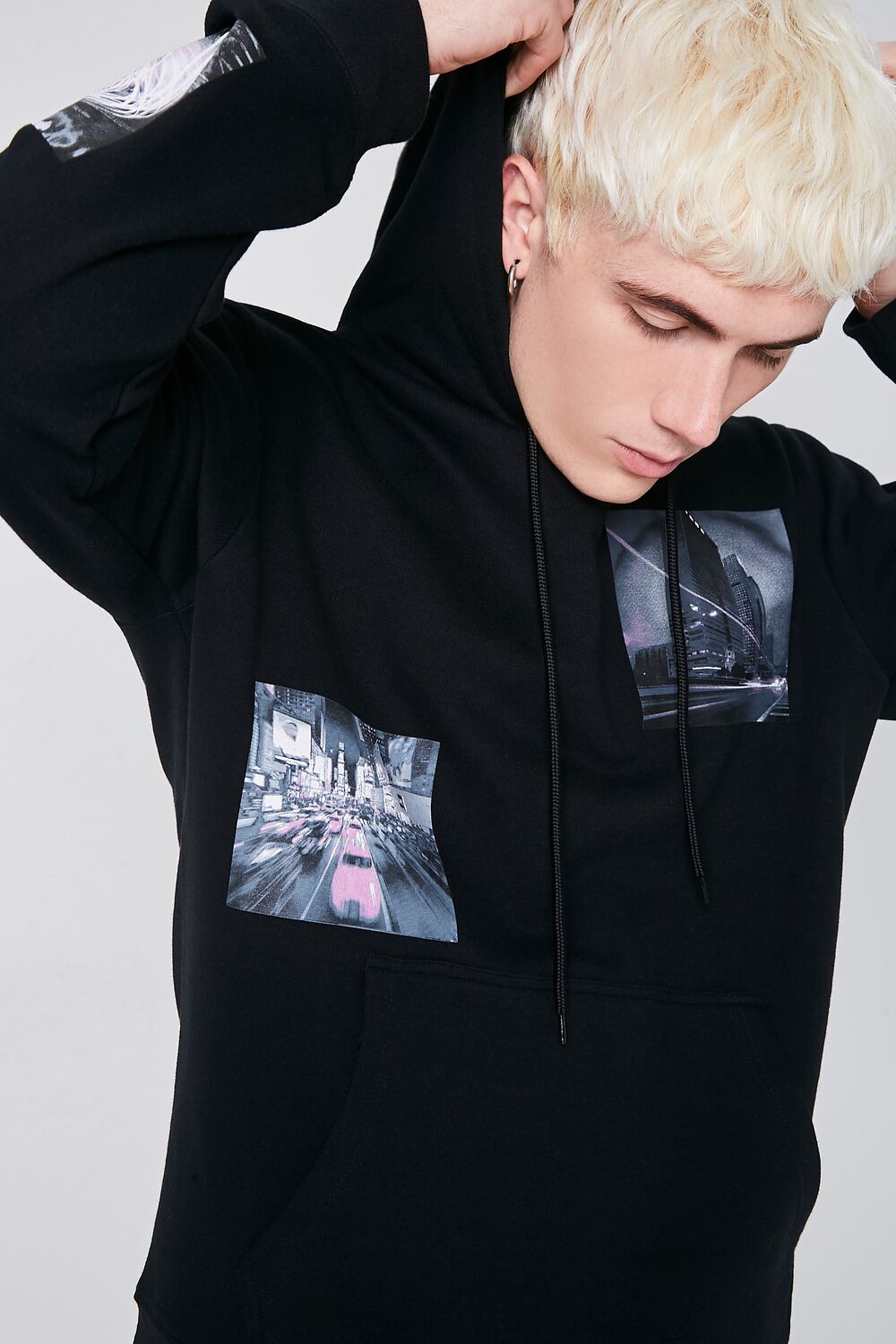 Cityscape Graphic Fleece Hoodie