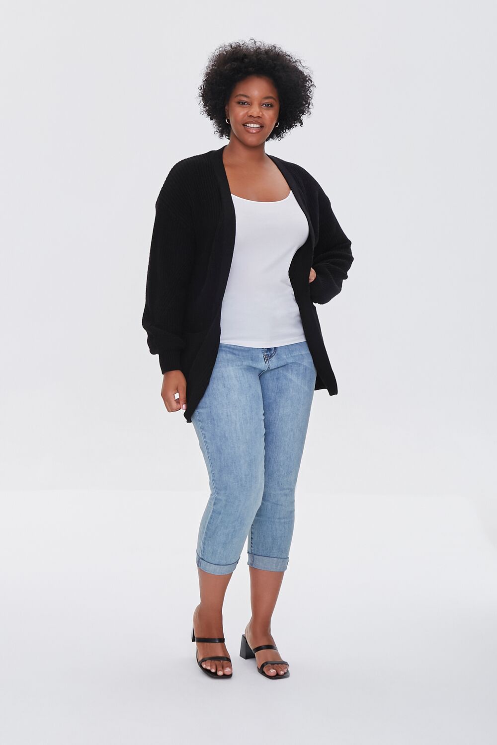 Plus Size Patch-Pocket Cardigan Sweater