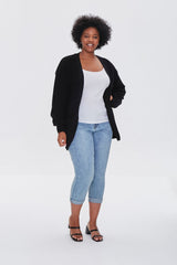 Plus Size Patch-Pocket Cardigan Sweater