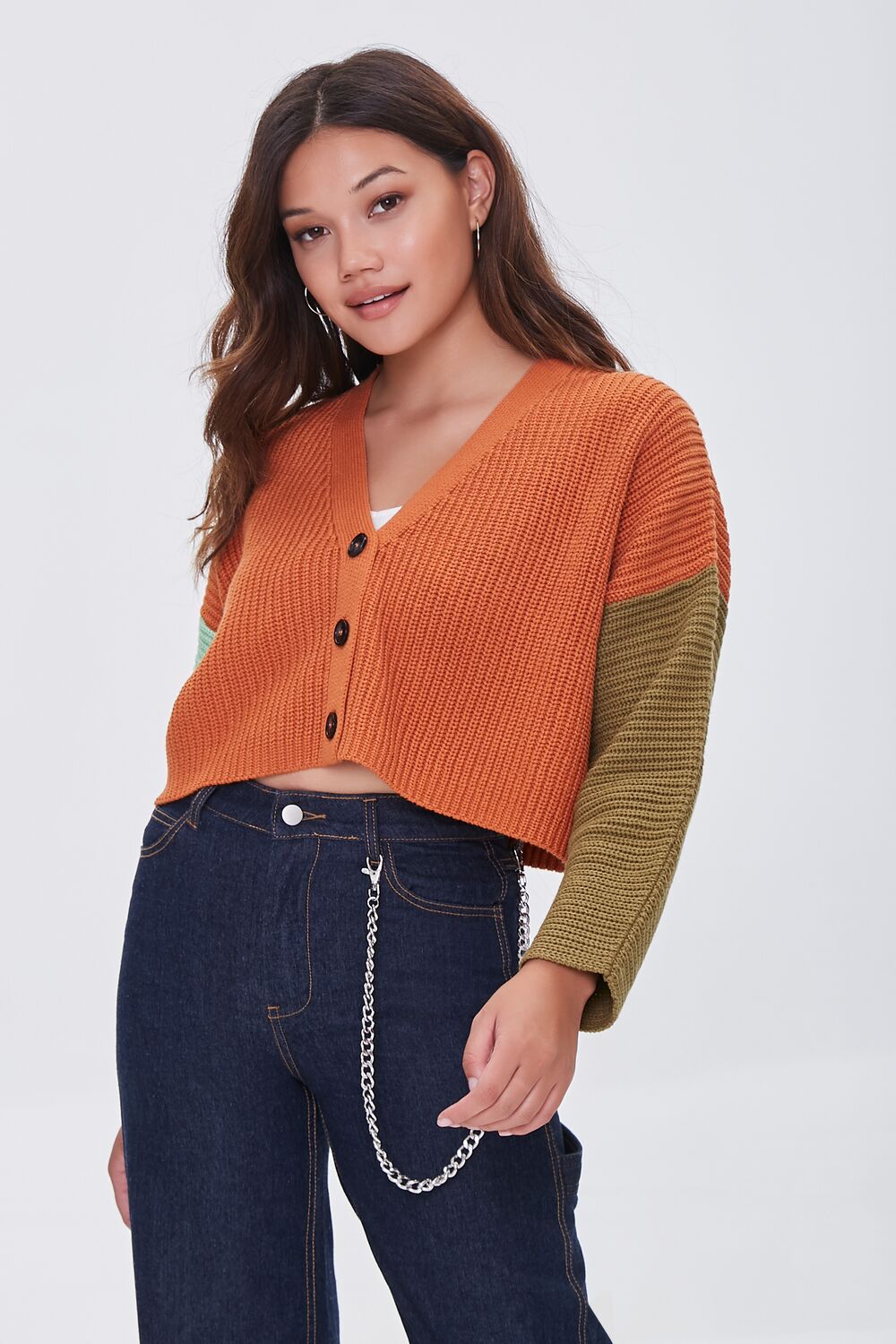 Colorblock Cardigan Sweater
