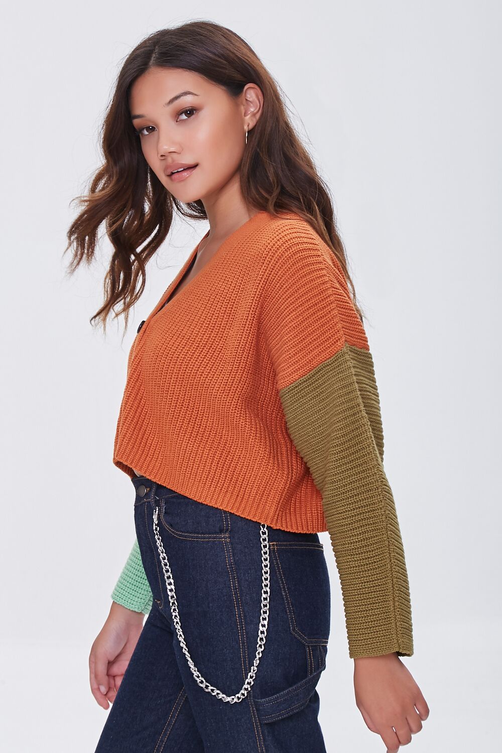 Colorblock Cardigan Sweater