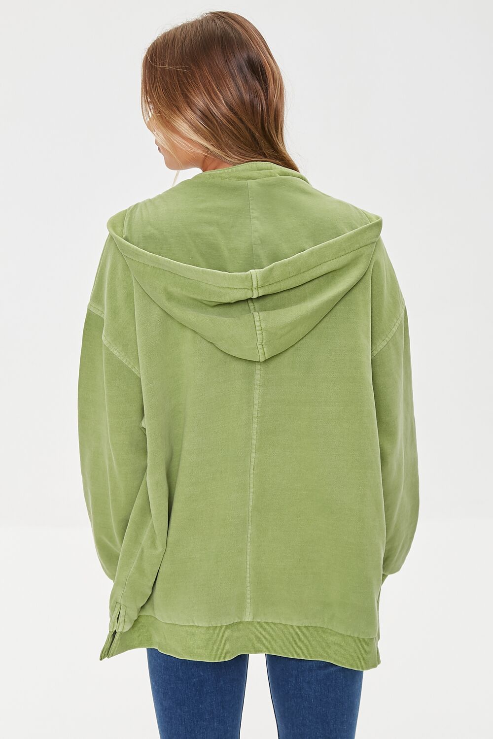 Hooded Slit Zip-Up Jacket